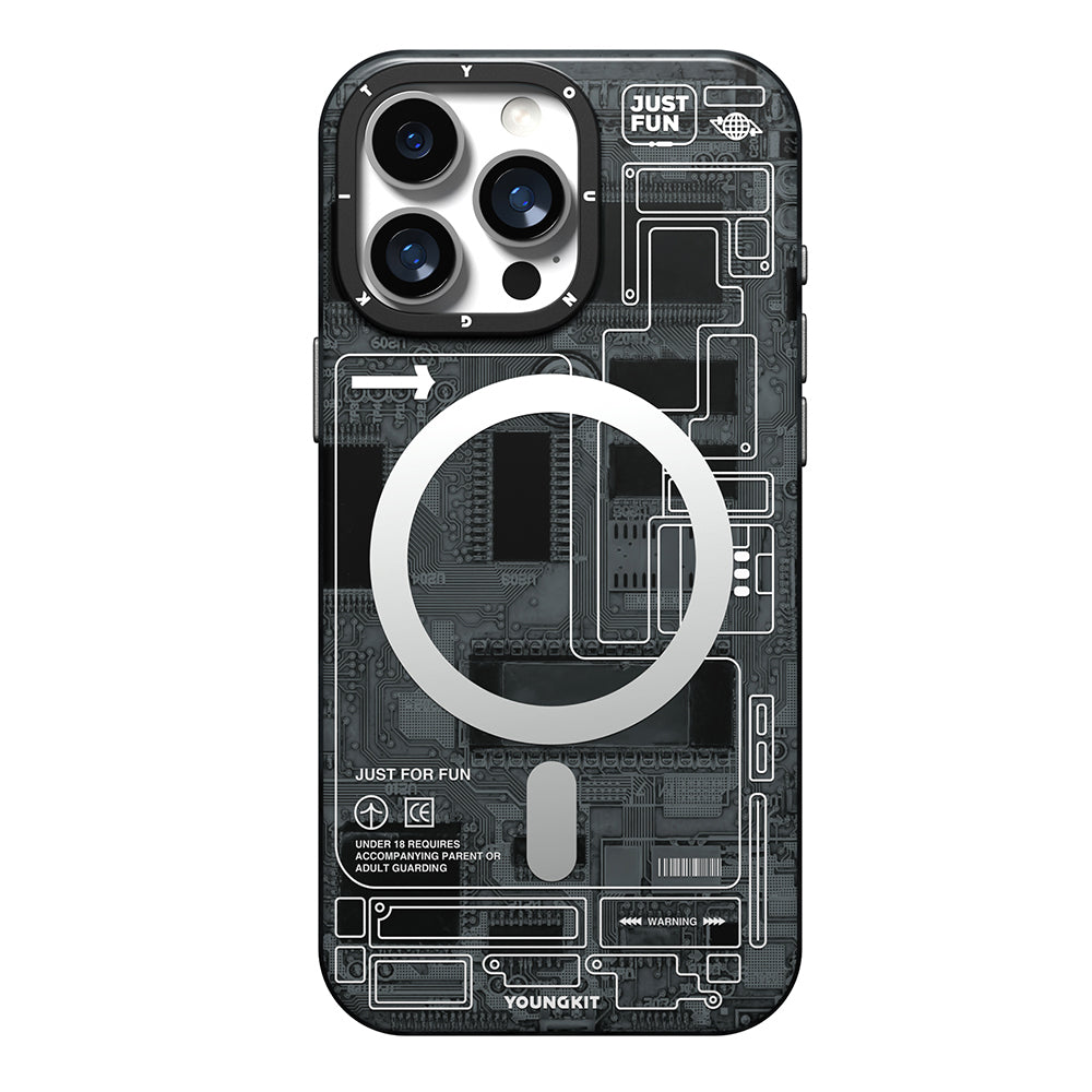 Youngkit Technology Serisi iPhone 16 Pro Kamera Denetim Butonlu M-safe Kılıf Youngkit Technology Serisi iPhone 16 Pro Kamera Denetim Butonlu M-safe Kılıf